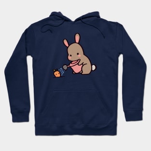 Kawaii Brown Bunny Gardener Hoodie